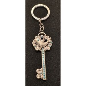 SeaWorld Key Dolphin Blue Rhinestone Keychain Key Ring